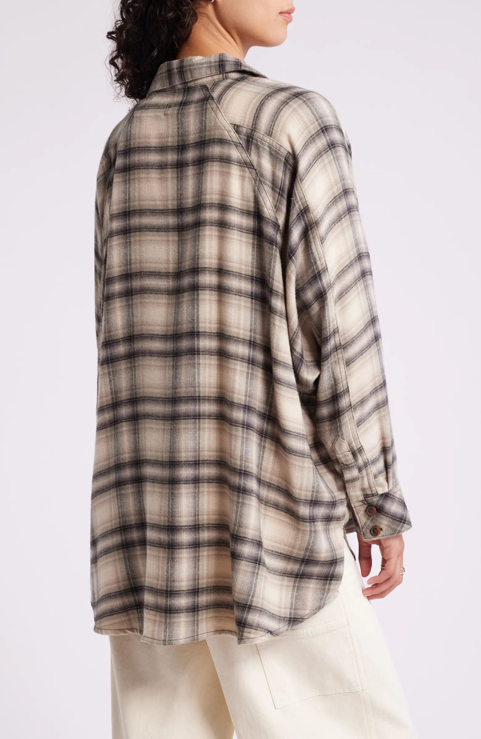 Brendon Plaid High-Low Hem Button-Up Shirt | Nordstrom