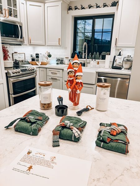 Elf on the shelf baking theme | Matching holiday plaid kids aprons | Target | Magnolia 🤍

#LTKunder50 #LTKGiftGuide #LTKkids