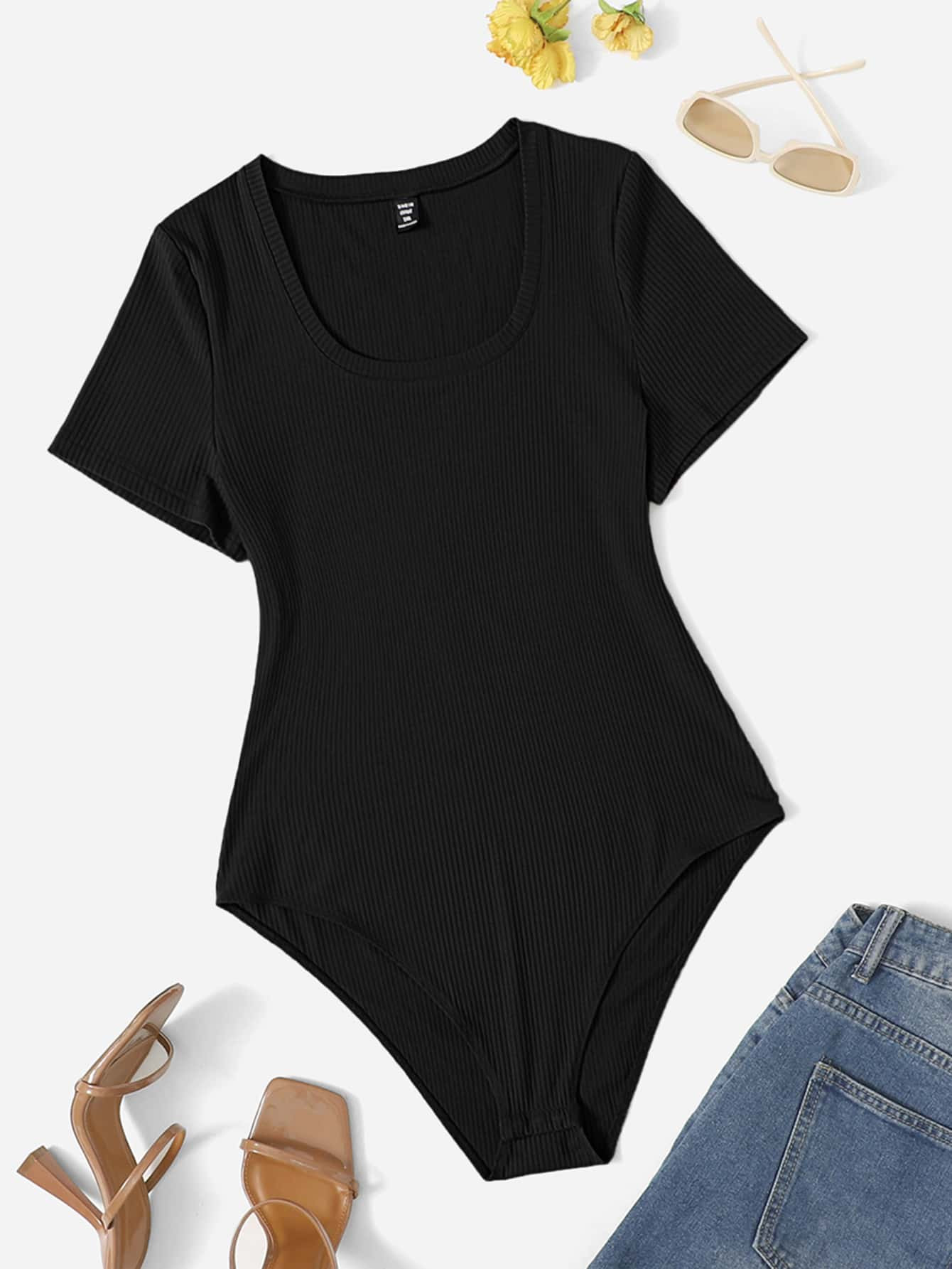 SHEIN Plus Solid Rib-knit Bodysuit
   
      SKU: sf2112278843426808
          (1000+ Reviews)   ... | SHEIN