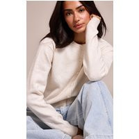 Petite Cream Knit Button Through Cardigan | PrettyLittleThing US