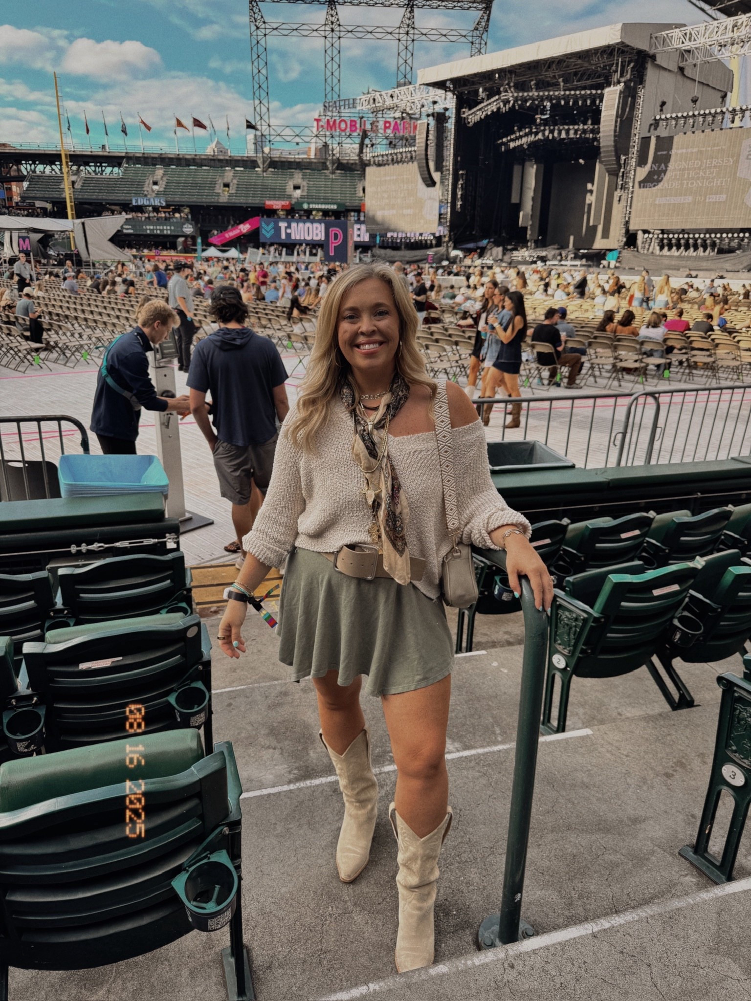 Midsize Country Concert Outfit 🎶 This skirt is currently on sale for under $15! The sweater is similar but not exactly the same! Wearing a size large in everything. 💕

#LTKMidsize #LTKFindsUnder50 #LTKSaleAlert