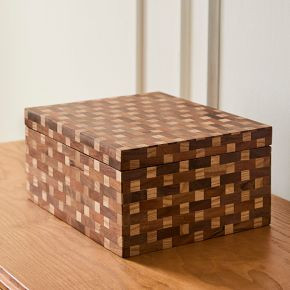 Pierce & Ward Marquetry Wood Decorative Box | West Elm (US)