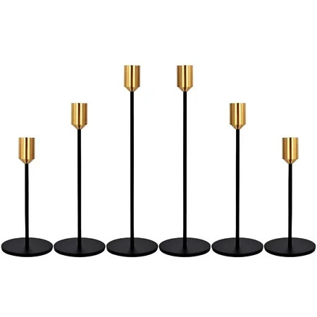 Pesonlook Wedding/Dinning Candlestick Holder Set of 6pcs Matte Black Centerpiece Table Decorative Ca | Walmart (US)