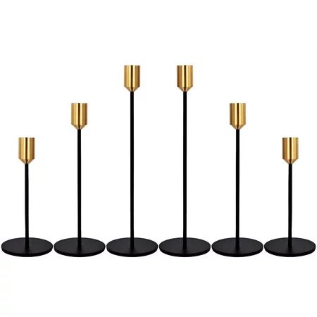 Pesonlook Wedding/Dinning Candlestick Holder Set of 6pcs Matte Black Centerpiece Table Decorative Ca | Walmart (US)