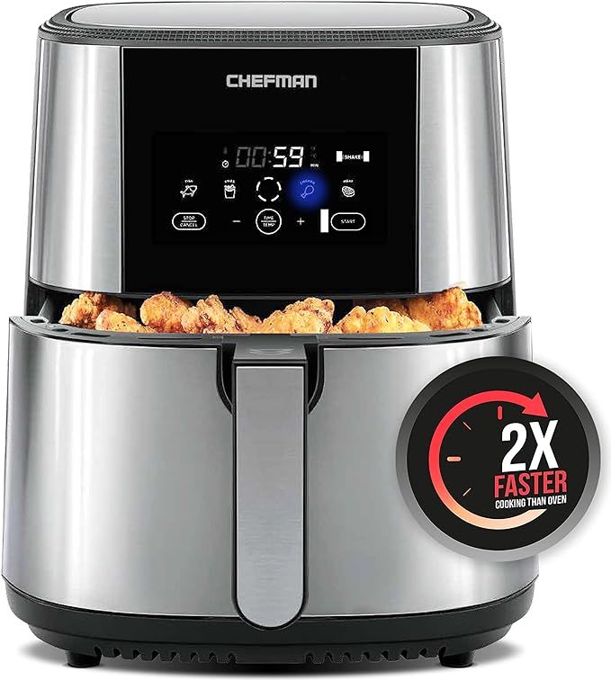 CHEFMAN Large Air Fryer Max XL 8 Qt, Healthy Cooking, User Friendly, Nonstick Stainless Steel, Di... | Amazon (US)