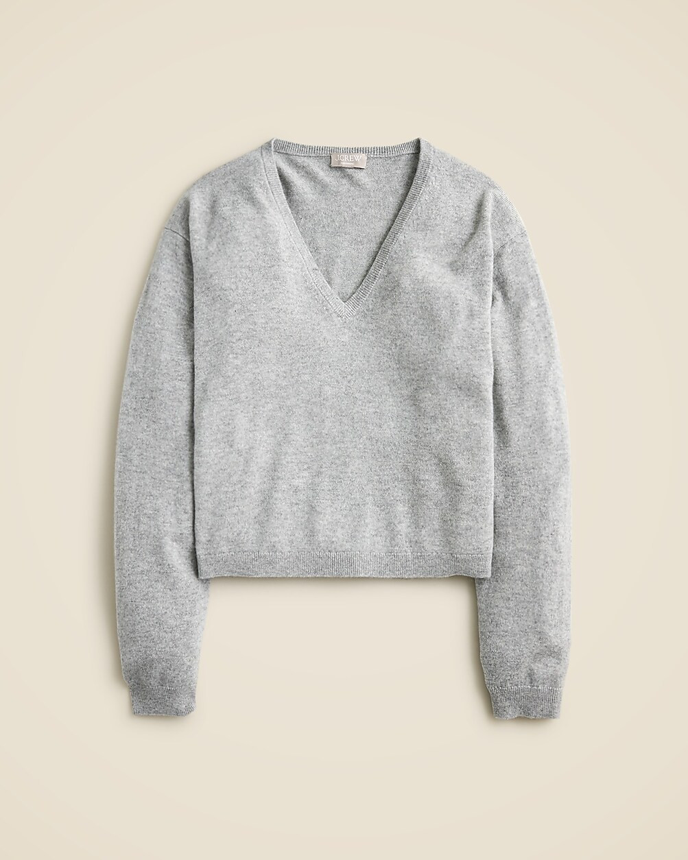 Cashmere relaxed cropped V-neck sweater | J. Crew US