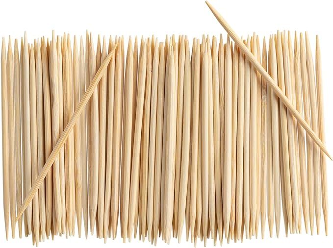 [2000 Count] Bamboo Wooden Toothpicks - Wood Round Double-Points Teeth Tooth Picks | Amazon (US)