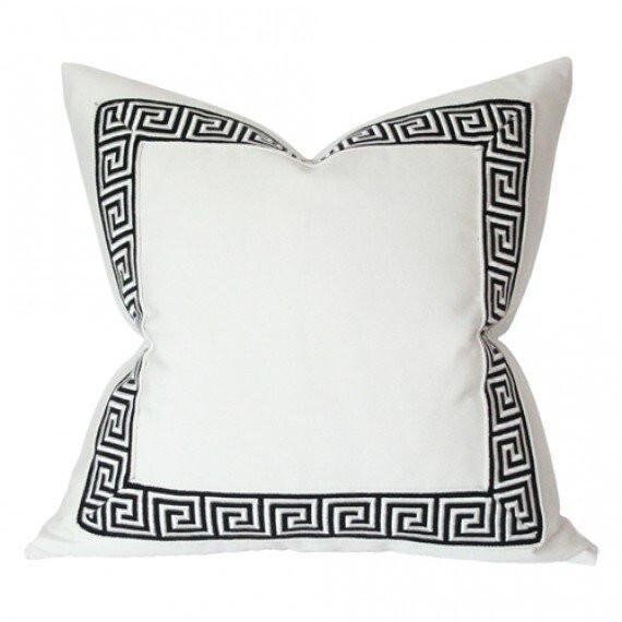 Luxury decorative pillow cover with Greek key trim linen | Etsy | Etsy (US)