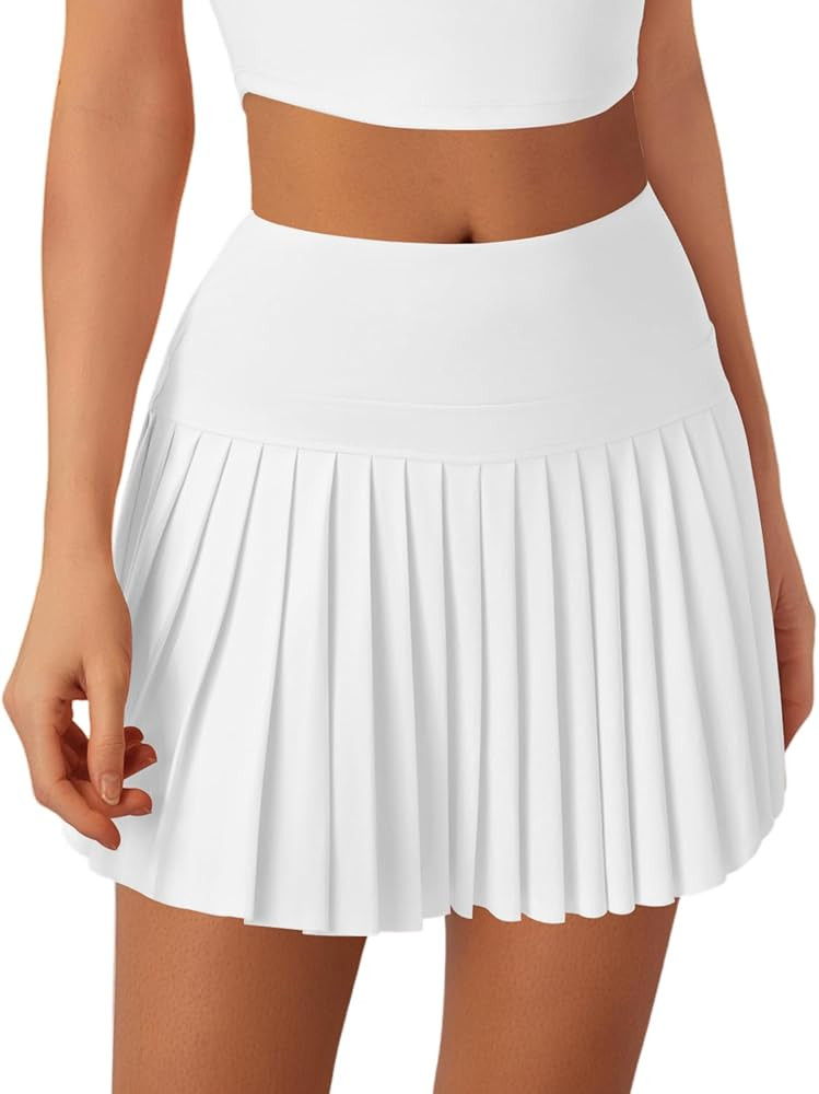 Womens Pleated Tennis Skirts with Shorts-Golf Athletic Skort High Waisted Skirts with Pockets Sko... | Amazon (US)