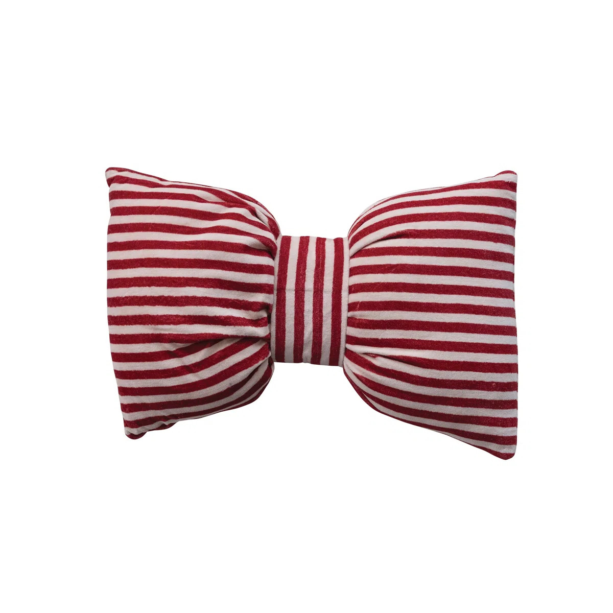 Velvet Bow Striped Lumbar Pillow | Wayfair North America