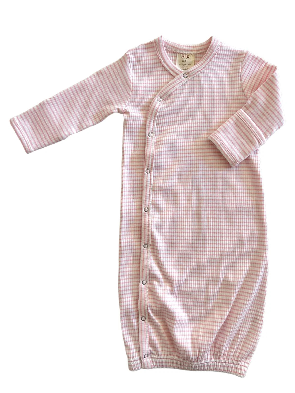 Pink Stripe / Organic Ribbed Gown | SpearmintLOVE