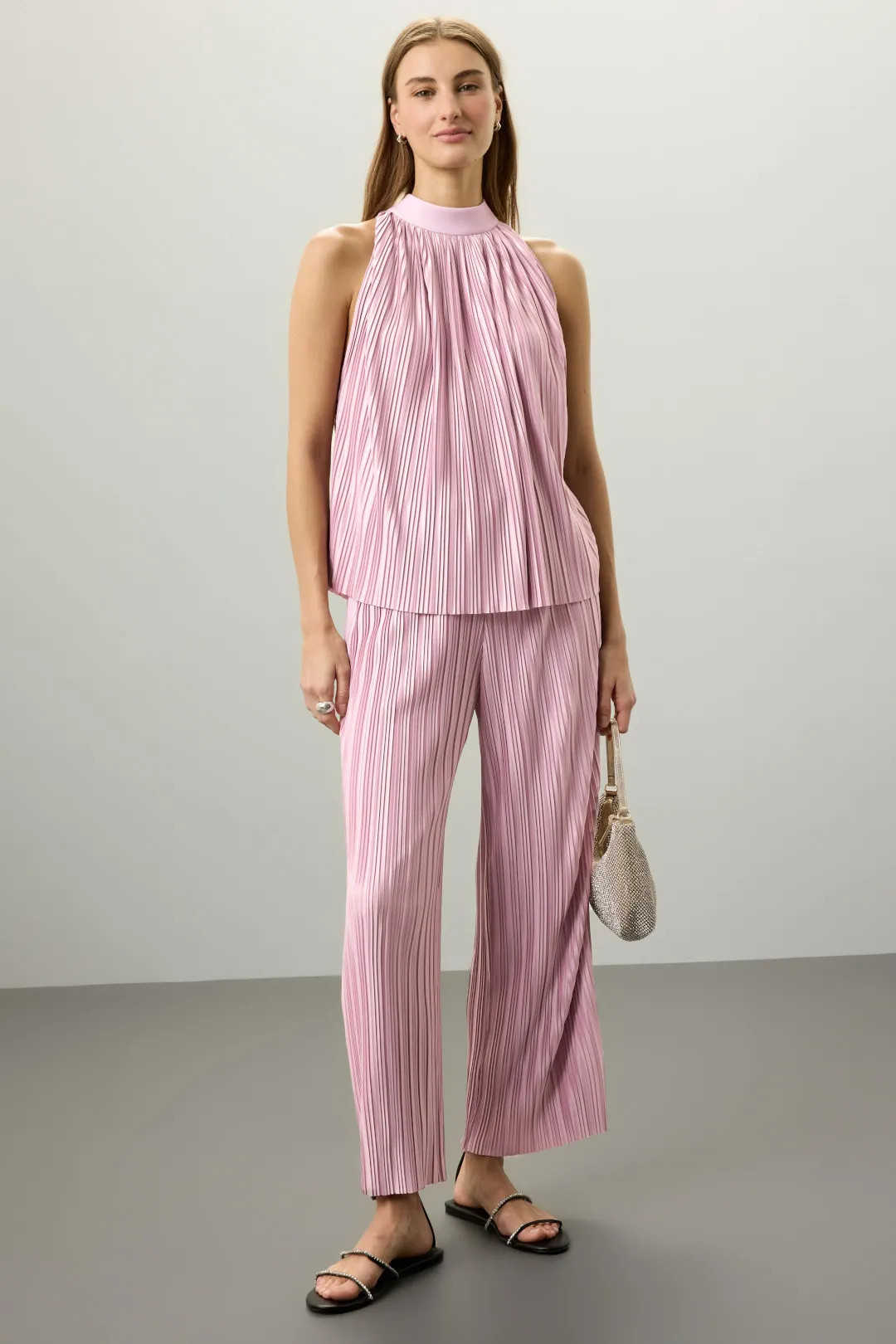 Atlein x RTR Mauve Plisse Pants | Rent the Runway