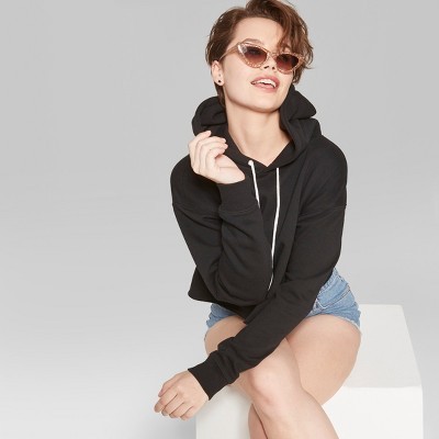 Women's Cropped Hoodie - Wild Fable™ Black | Target