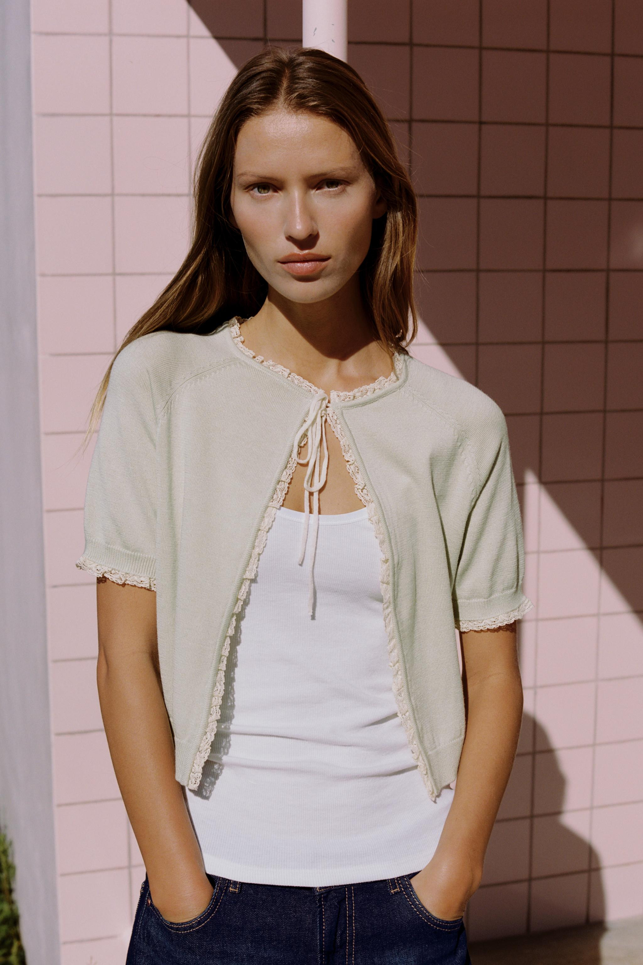 LACE BOW CARDIGAN | Zara US