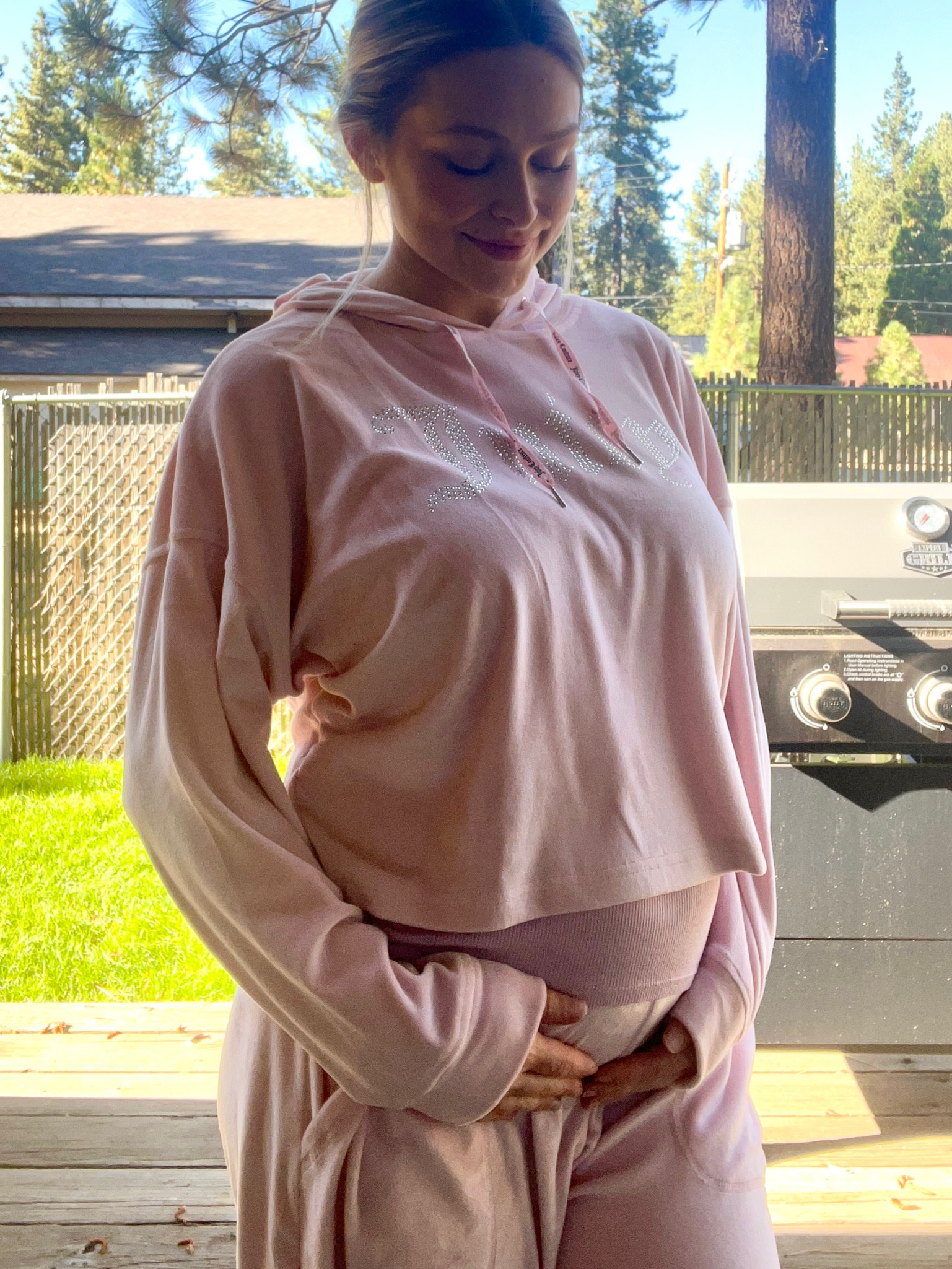 This Juicy pajama set is so comfy & I’ve gotten away with wearing it for a coffee run or dog walk. It’s the perfect comfortable sweat outfit for motherhood these days!

#LTKmidsize #LTKbump #LTKfamily