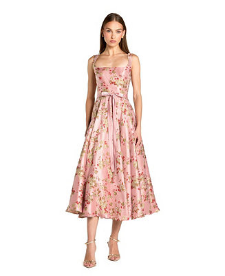 Women's Sleeveless Brocade A Line Midi Dress | Macy's