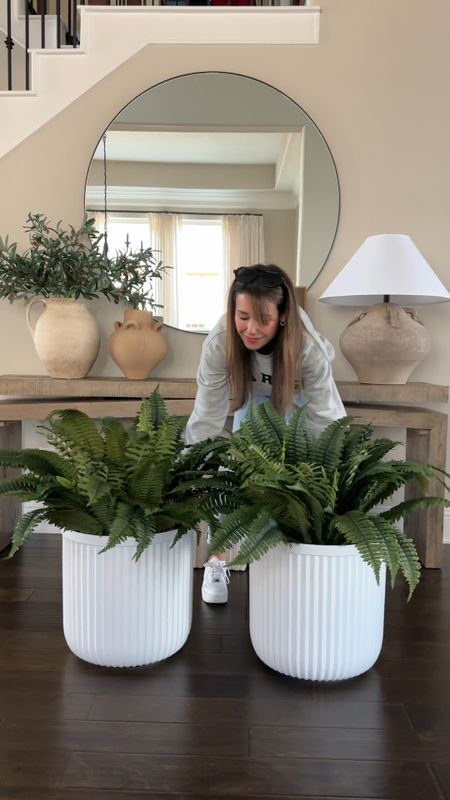 These viral Walmart planters are definitely worth the hype!! Yes I would much rather spend $30 on the look for less planters than the designer
Version. The faux ferns complete the look and are also linked here! 

#LTKVideo #LTKhome #LTKstyletip
