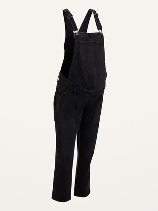 Maternity Side-Panel Black Jean Overalls | Old Navy (US)