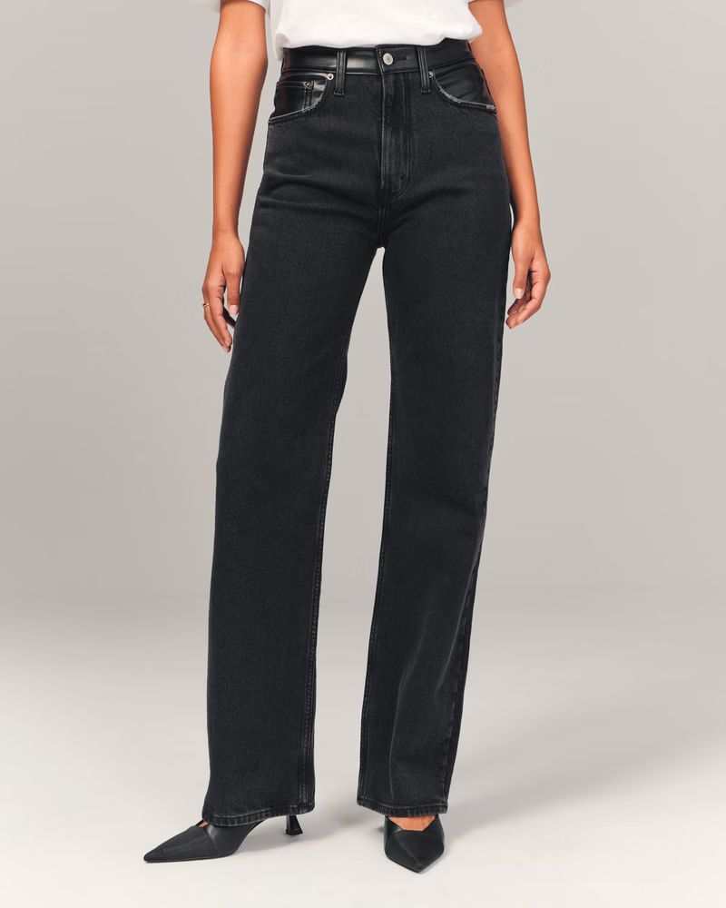 Women's Mixed Fabric High Rise 90s Relaxed Jean | Women's New Arrivals | Abercrombie.com | Abercrombie & Fitch (US)