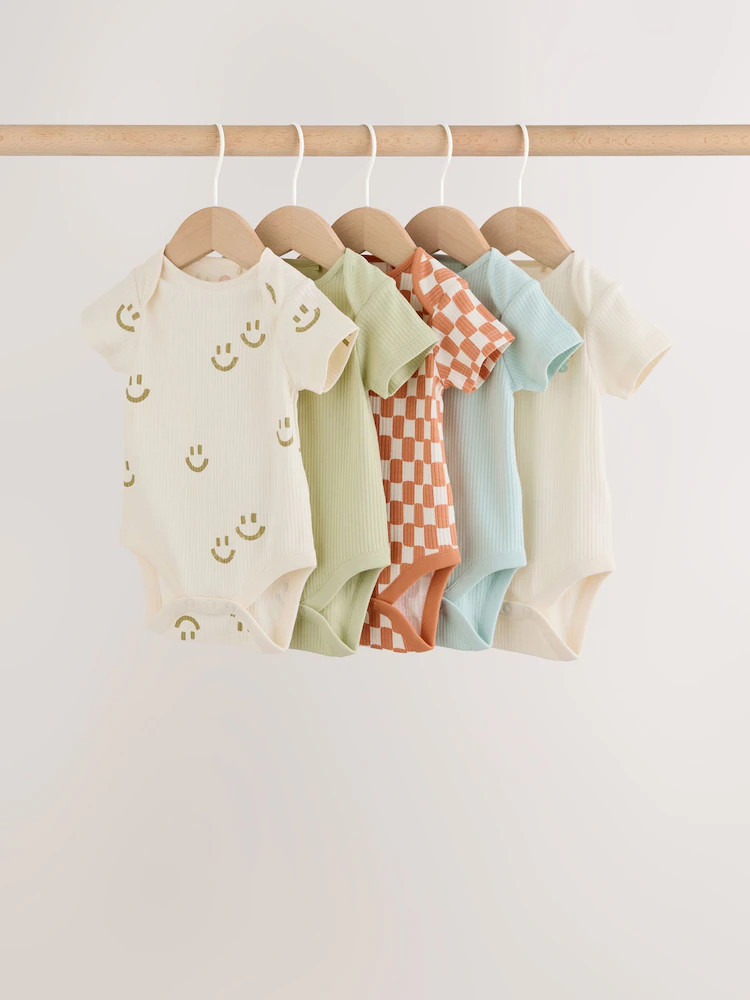 Multi Short Sleeve Baby Bodysuits 5 Pack | Next US