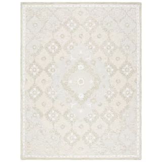 Micro-Loop Beige/Grey 8 ft. x 10 ft. Geometric Floral Area Rug | The Home Depot