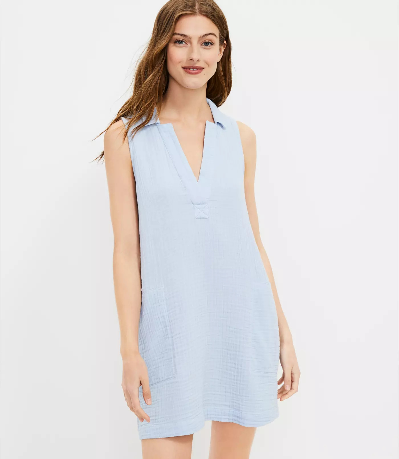 Lou & Grey Triple Cloth Polo Pocket Dress | LOFT | LOFT