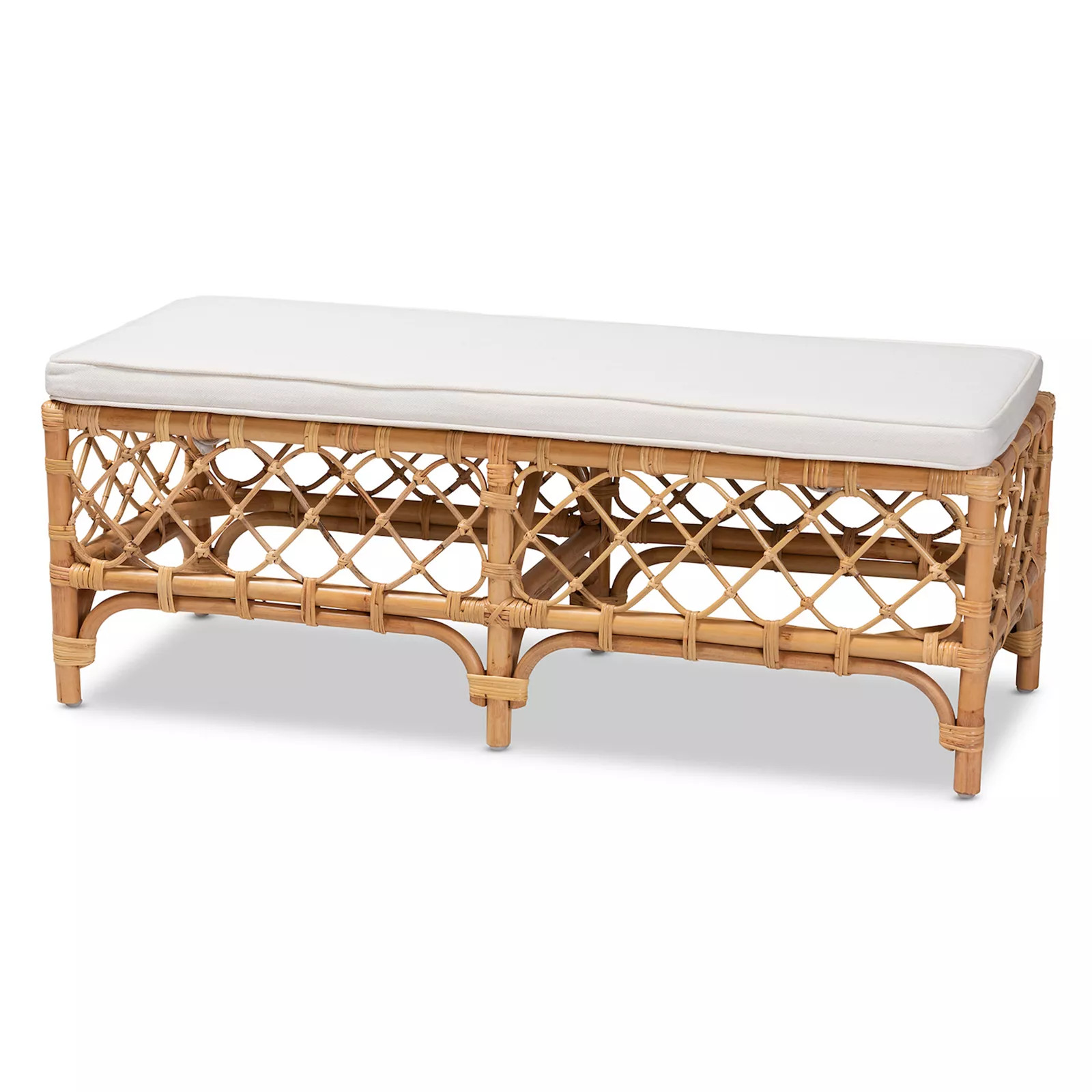 bali & pari Orchard Rattan Bench, White Natural Brown | Kohl's