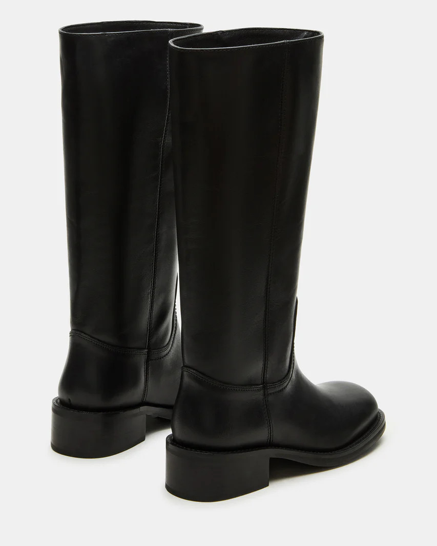 Riggs Black Leather Wide Calf | Steve Madden (US)