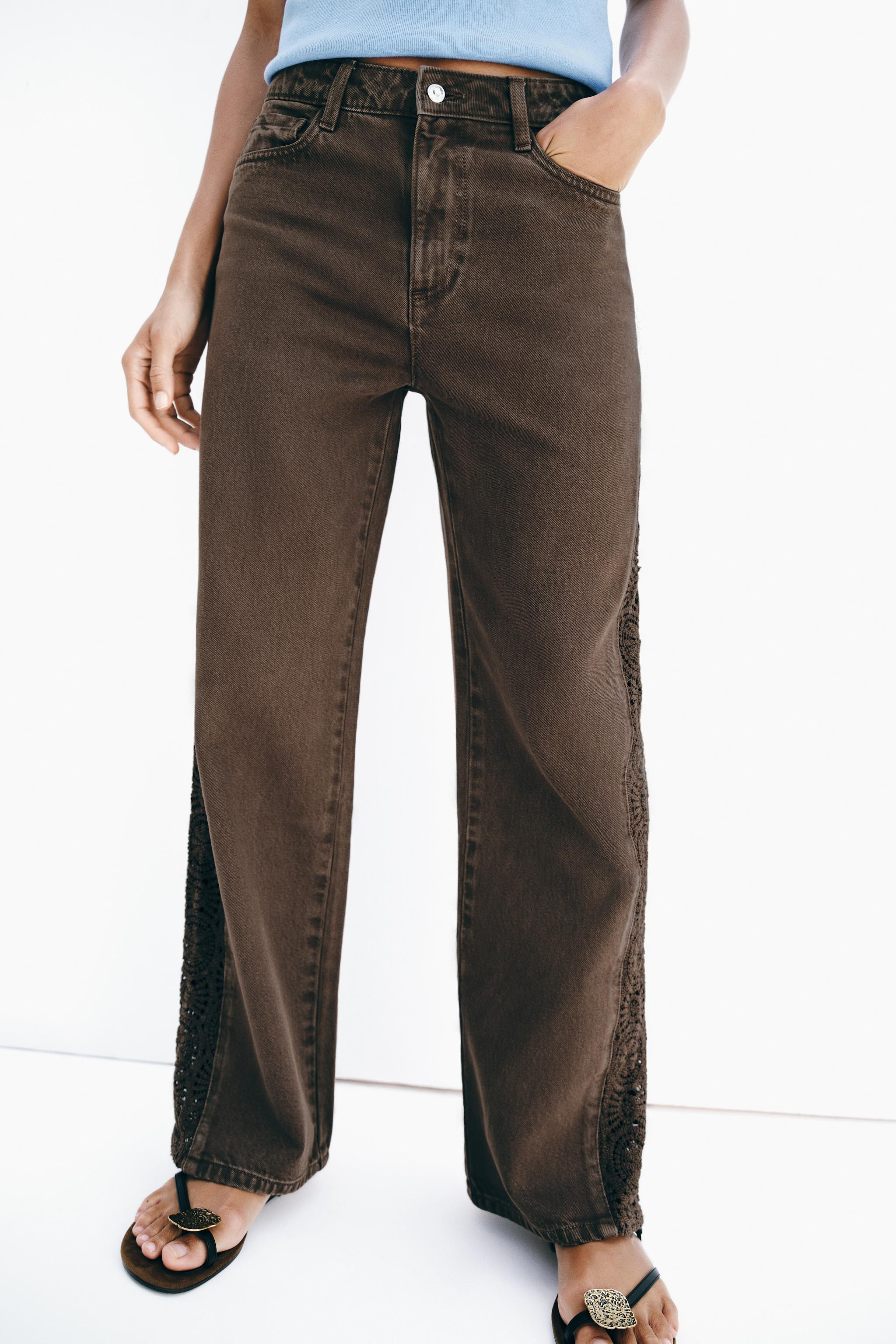 Z1975 LOOSE FIT MID-RISE CROCHET JEANS | Zara Canada
