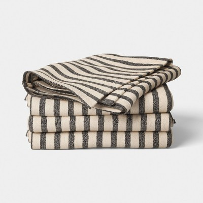 4pk Striped Napkins Khaki/Black - Threshold™ | Target