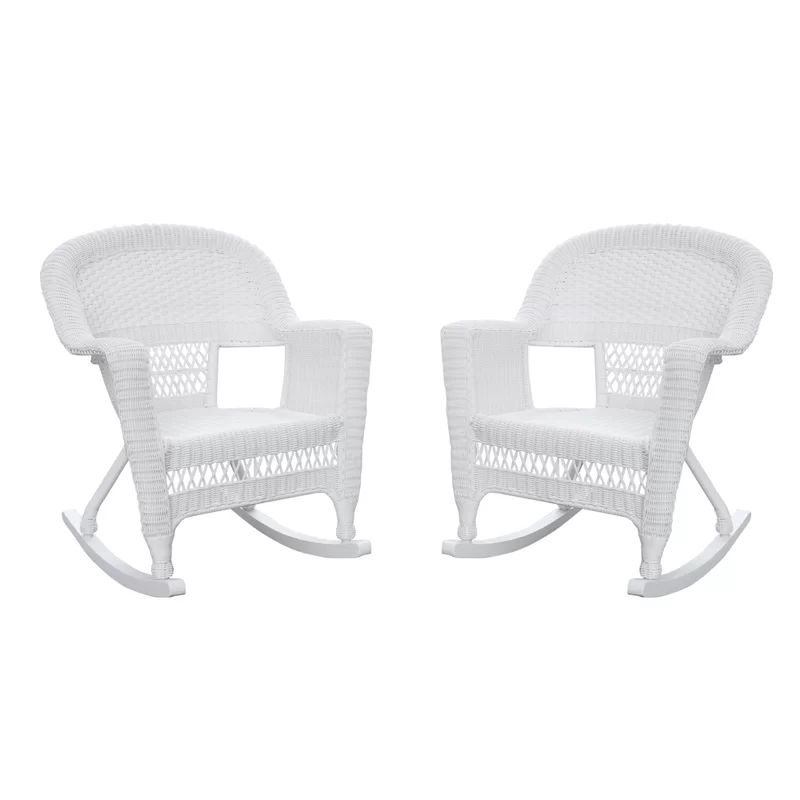 Outdoor Burtch Rocking Wicker/Rattan Chair with Cushions | Wayfair North America