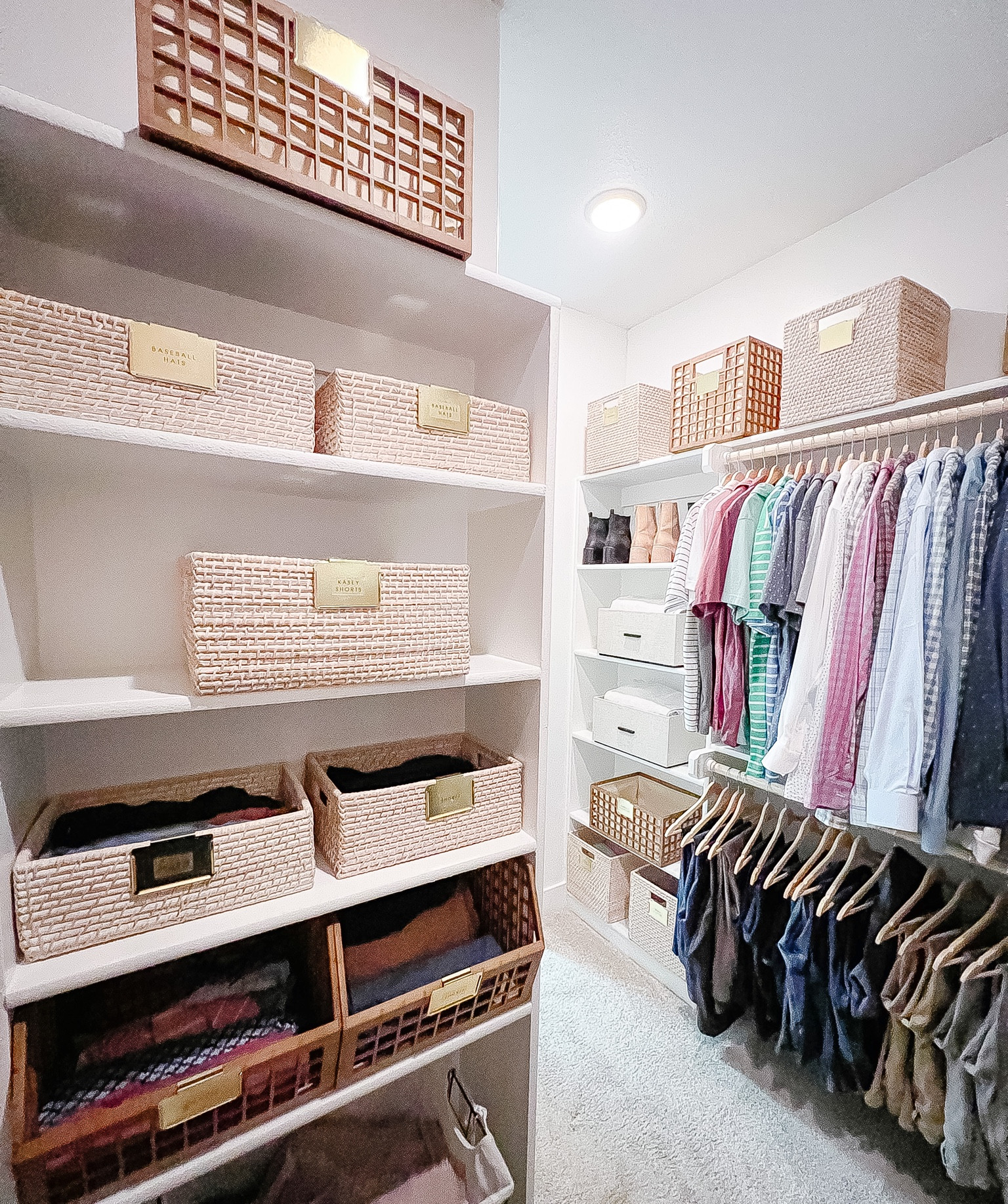 One of my favorite closet makeovers to date! Love the mix of textures and tones. The gold label clips keep everything cohesive … plus a little sparkle never hurts anyone. 😉 

#LTKhome #LTKstyletip #LTKfamily