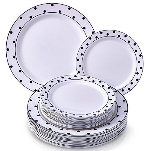 Black And White Polka Dot Plates  | Amazon (US)