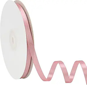 Simplegoal Double Face Dusty Pink Satin Ribbon 1/4 Inch X 50 Yards Polyester Dusty Ribbons for Gi... | Amazon (US)