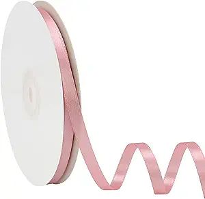 Simplegoal Double Face Dusty Pink Satin Ribbon 1/4 Inch X 50 Yards Polyester Dusty Ribbons for Gi... | Amazon (US)