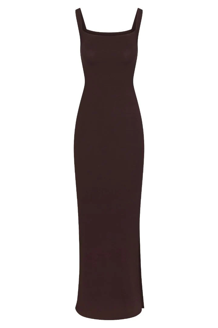 Square Neck Maxi Tank Dress In Compact Jersey | Anemos Swim (US)