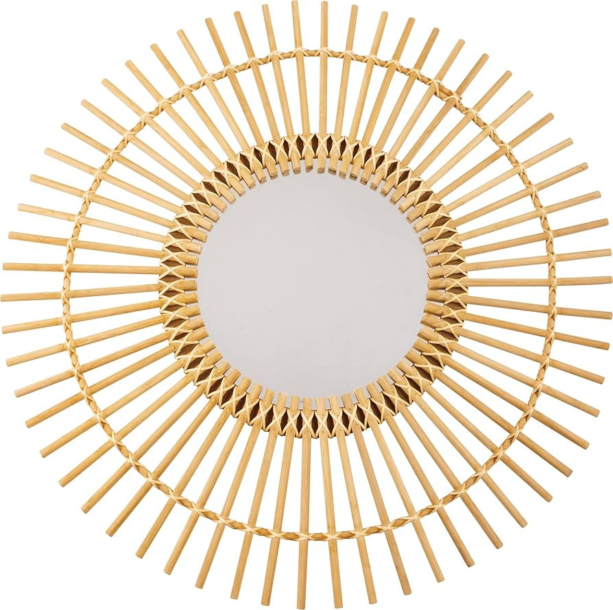 Primitives by Kathy Large Round Rattan Sunburst Decorative Mirror, 23.75" Diameter x 1" | Amazon (US)