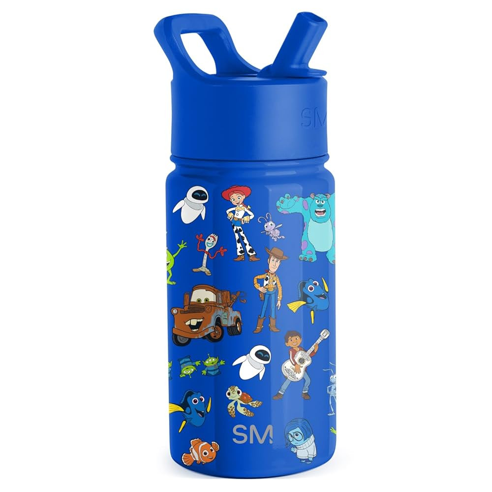 Simple Modern Kids Summit Water Bottle with Straw Lid | Disney Pixar 14oz Stainless Steel Cup Ins... | Amazon (US)
