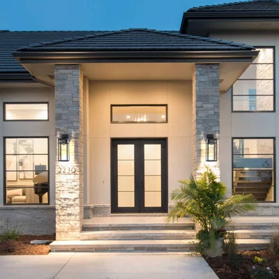 Nykeisha 1 Light Black Dusk To Dawn Sensor Outdoor Wall Lantern Coach Sconces Light With Clear Glass And Built-In Gfci Outlets | Wayfair North America