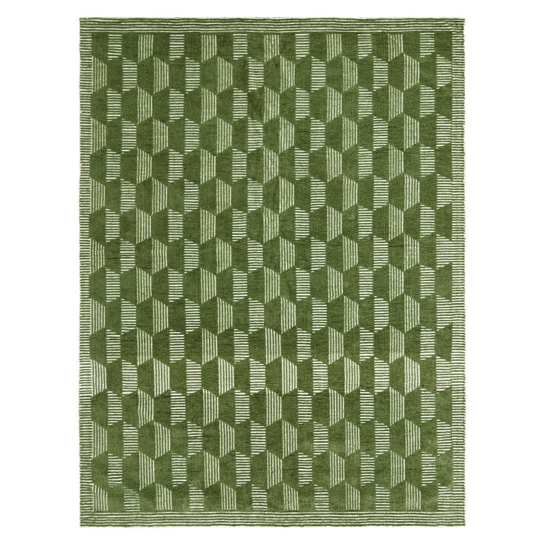 Beautiful Tufted Thyme Green Geometric Stripe Indoor Area Rug by Drew Barrymore, 8' x 10' | Walmart (US)