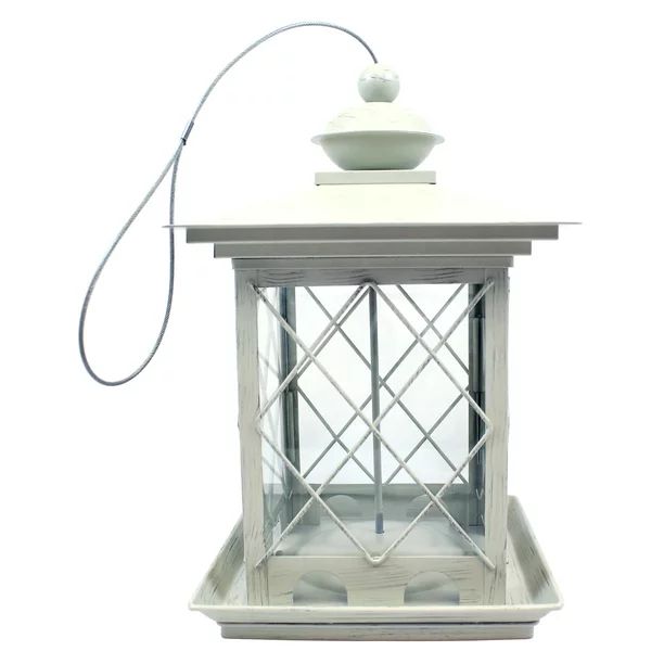 More Birds hopper bird feeder for sunflower/mixed seed with 8 ports, white, 4.3 lb capacity | Walmart (US)