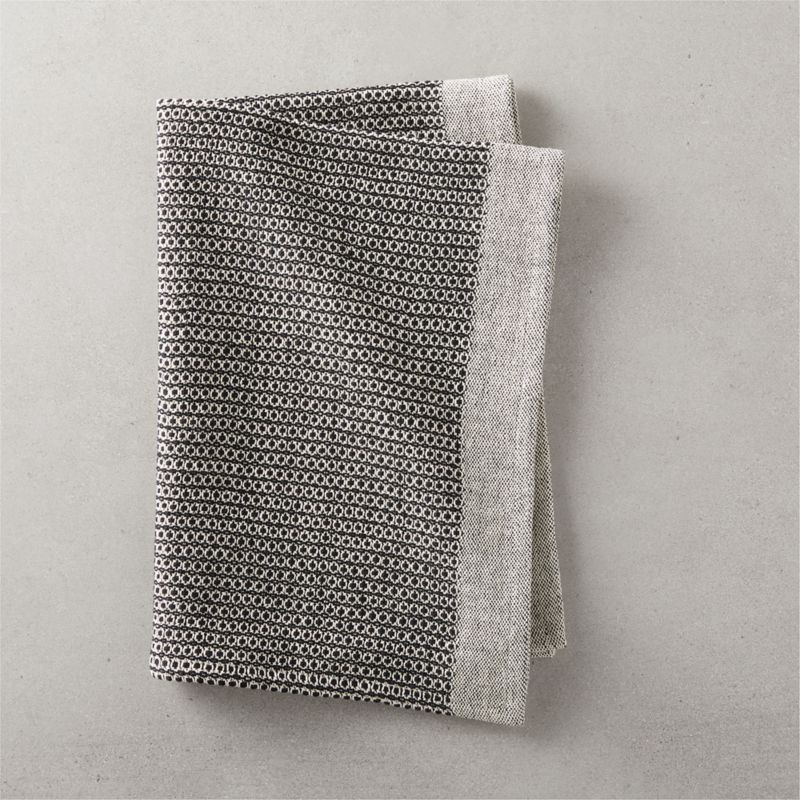 Leno Black and White Dish Towel + Reviews | CB2 | CB2
