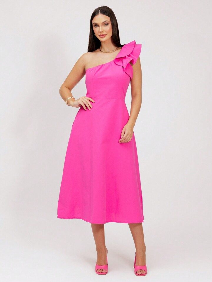 Vestido Tarsila Midi Mula Manca Com Babados Feminino | SHEIN