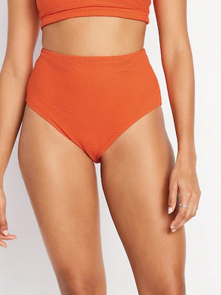 High-Waisted Crochet Bikini Swim Bottoms | Old Navy (US)