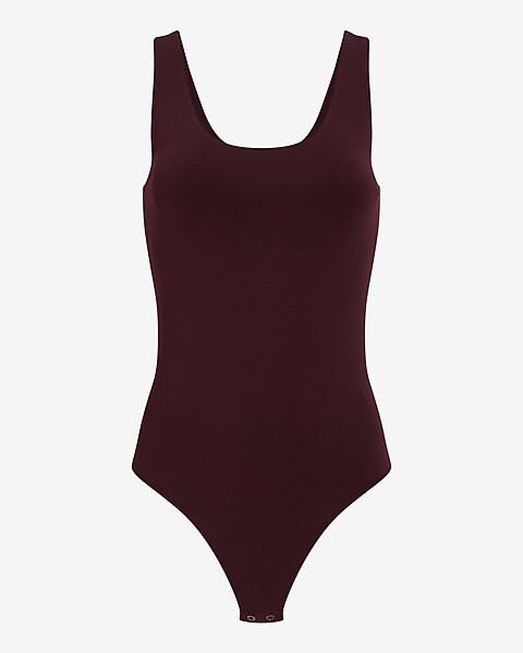 Body Contour High Compression Matte Scoop Neck Thong Bodysuit | Express