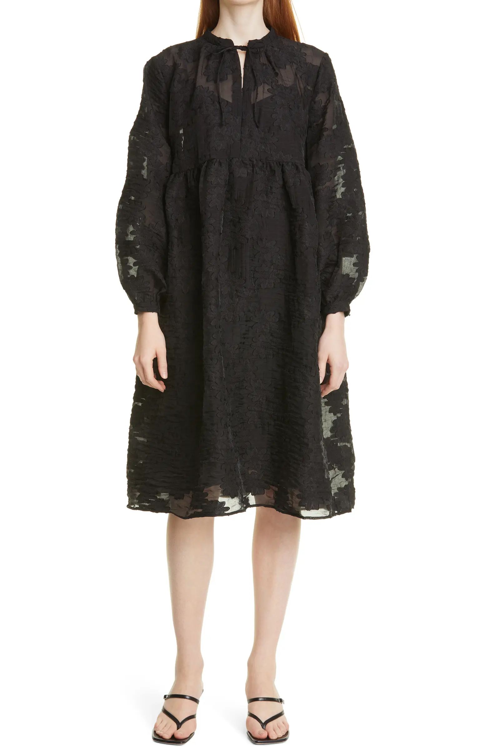 Mynthe Floral Jacquard Long Sleeve Dress | Nordstrom