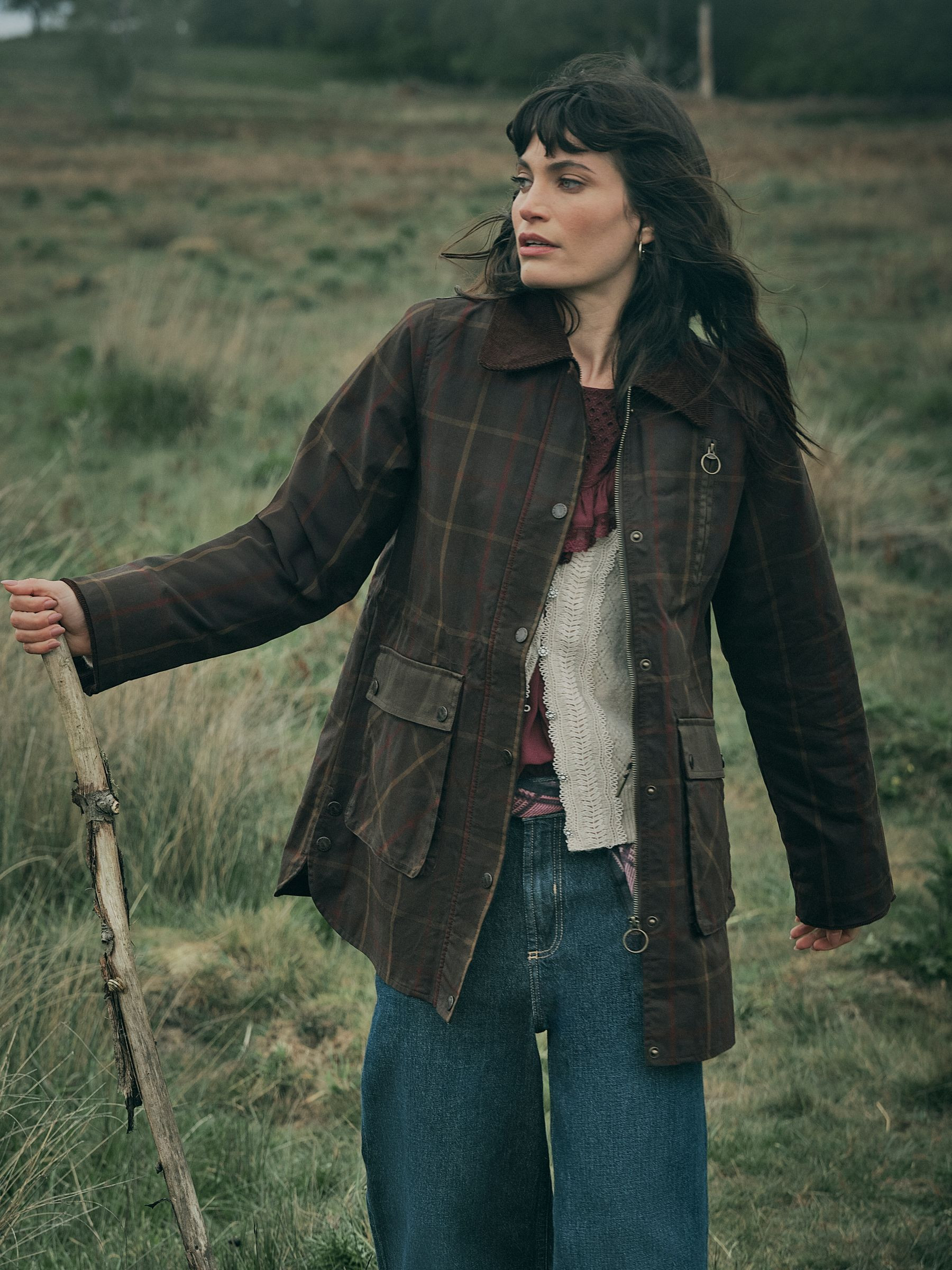 Kent Green Check Barn Jacket | Fat Face