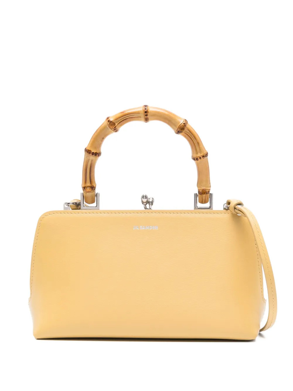 Jil Sander mini Goji bamboo-handle clutch bag - Yellow | Farfetch Global