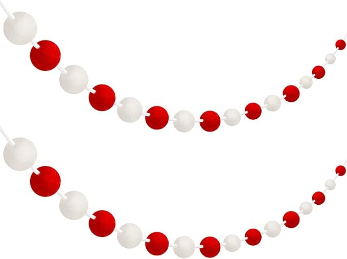 Wool Felt Ball Garland Colourful Felt Ball Pom Pom Garlands 9.84 Feet Long 70 Balls Felt Ball Gar... | Amazon (US)