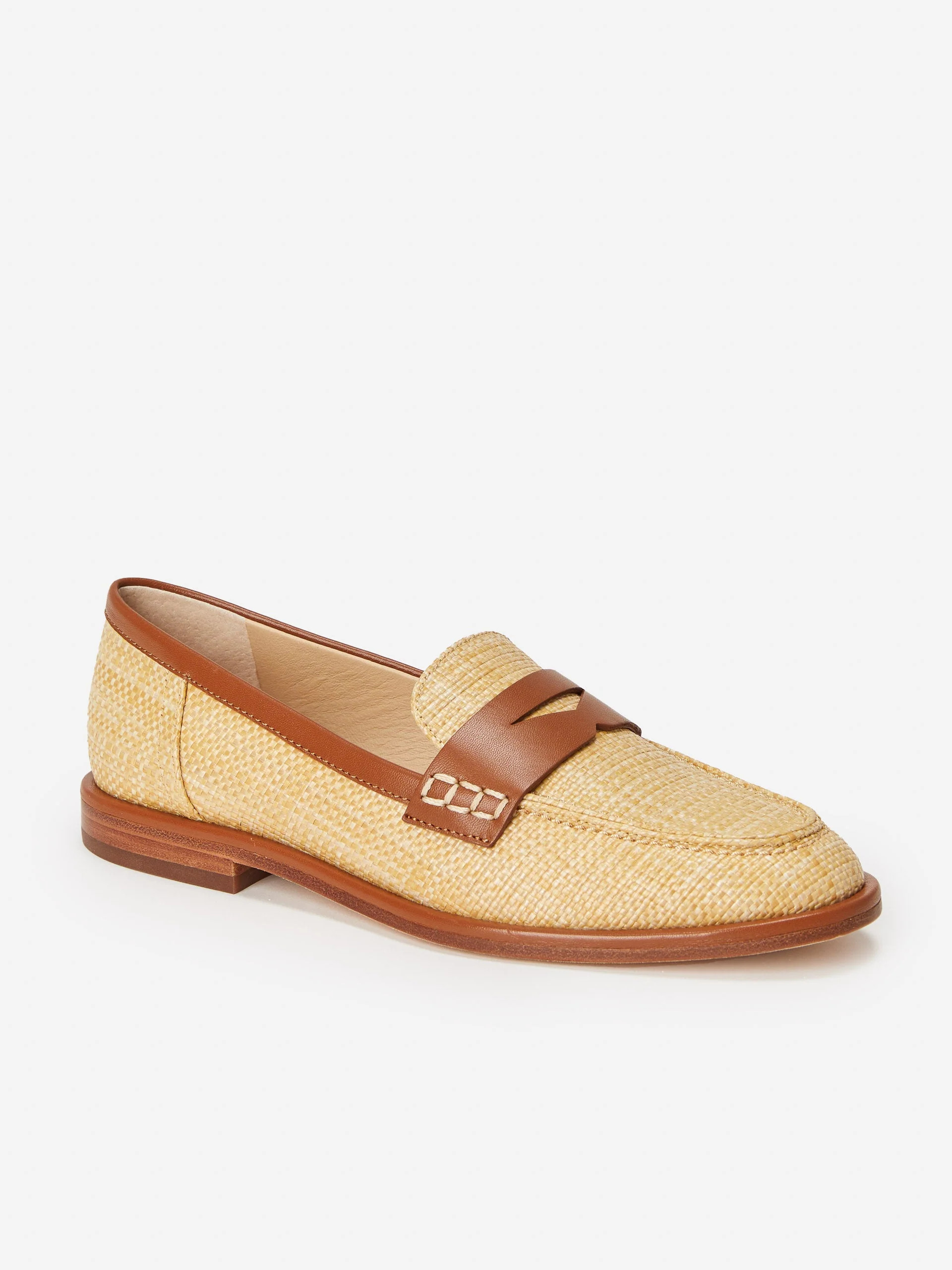 Beachwood/Cognac Concetta Raffia Loafers | Women's Shoes  | J.McLaughlin | J.McLaughlin